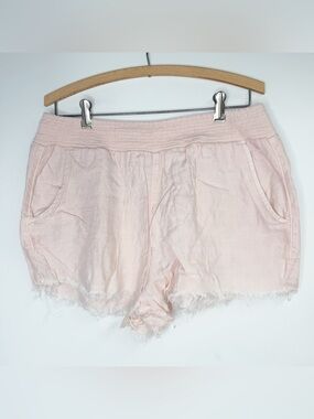 American Eagle Estilo Resort Shorts Linen Blend Pink Pull On Pockets Size Large